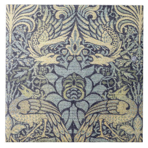 William Morris Påfågel och Drakar Kakelplatta