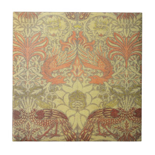 William Morris påfågel och drakemönster Kakelplatta