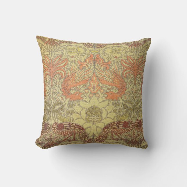 William Morris påfågel och drakemönster Kudde (Framsida)