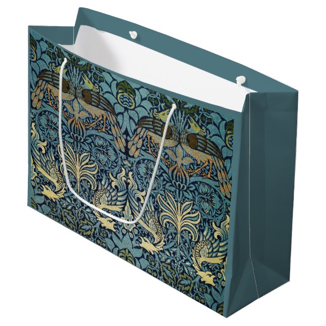 William Morris Påfågel och Drakvävt Mönster (Framsidan Vinklad)