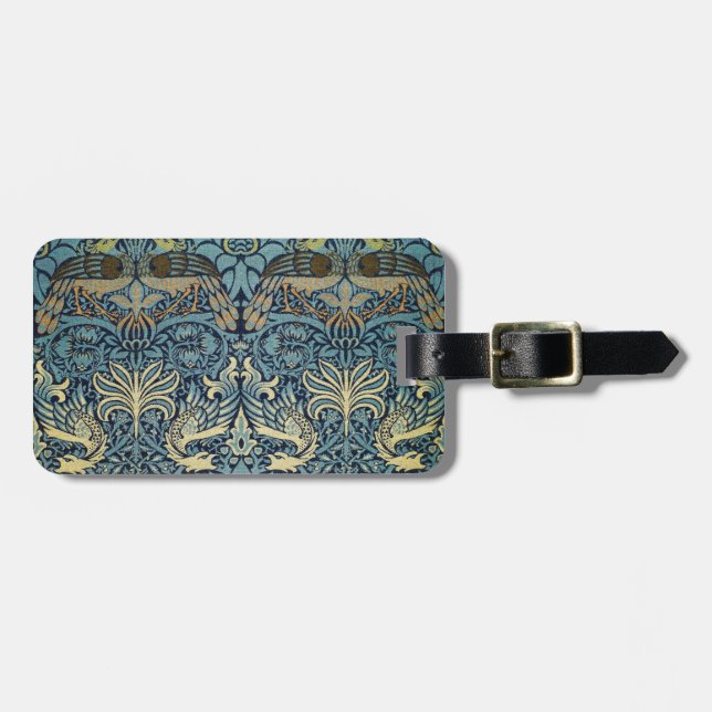 William Morris Påfågel och Drakvävt Mönster Bagagebricka (Horisontell Framsida)