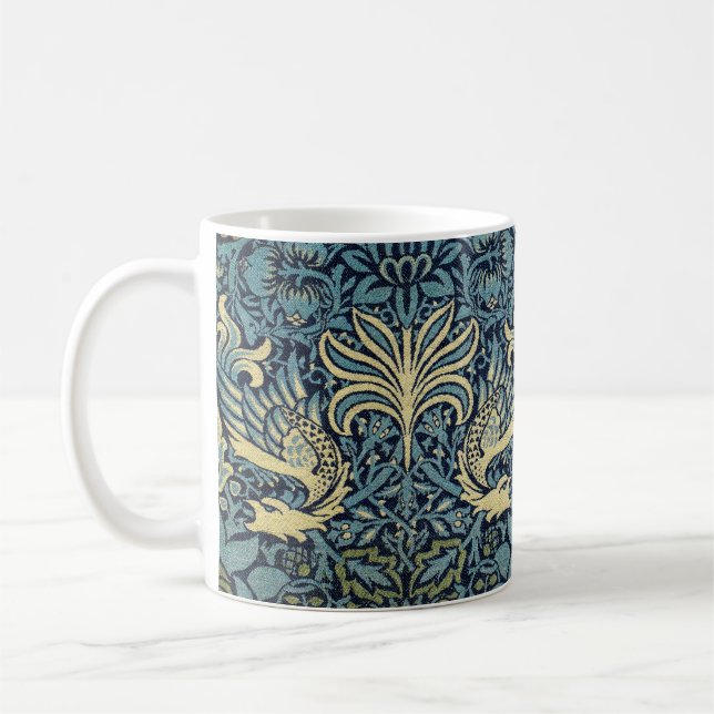 William Morris Påfågel och Drakvävt Mönster Kaffemugg (Vänster)