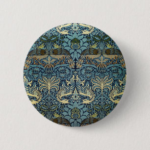 William Morris Påfågel och Drakvävt Mönster Knapp