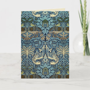 William Morris Påfågel och Drakvävt Mönster Kort