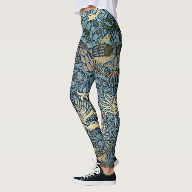 William Morris Påfågel och Drakvävt Mönster Leggings (Vänster)