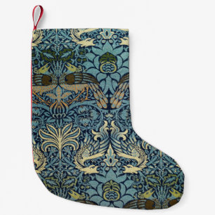 William Morris Påfågel och Drakvävt Mönster Liten Julstrumpa
