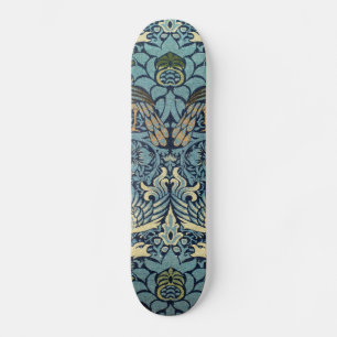 William Morris Påfågel och Drakvävt Mönster Mini Skateboard Bräda 18,5 Cm