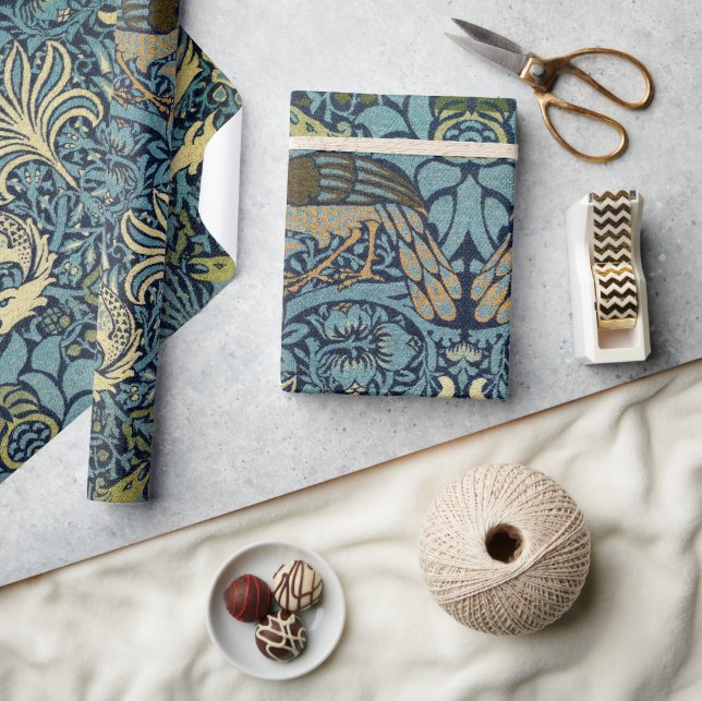 William Morris Påfågel och Drakvävt Mönster Presentpapper (Hantverk)
