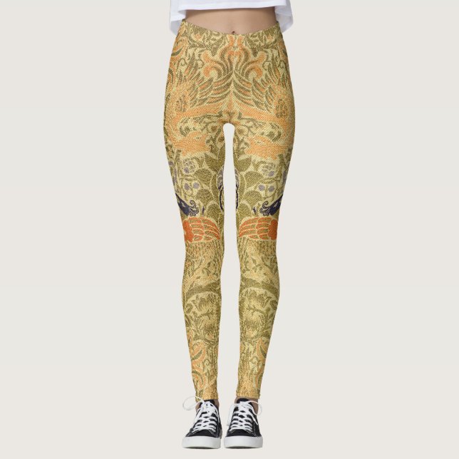 William Morris Peacock & Dragon Arts & Crafts Leggings (Framsida)