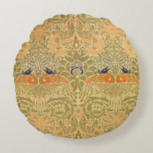 William Morris Peacock & Dragon Arts & Crafts Rund Kudde