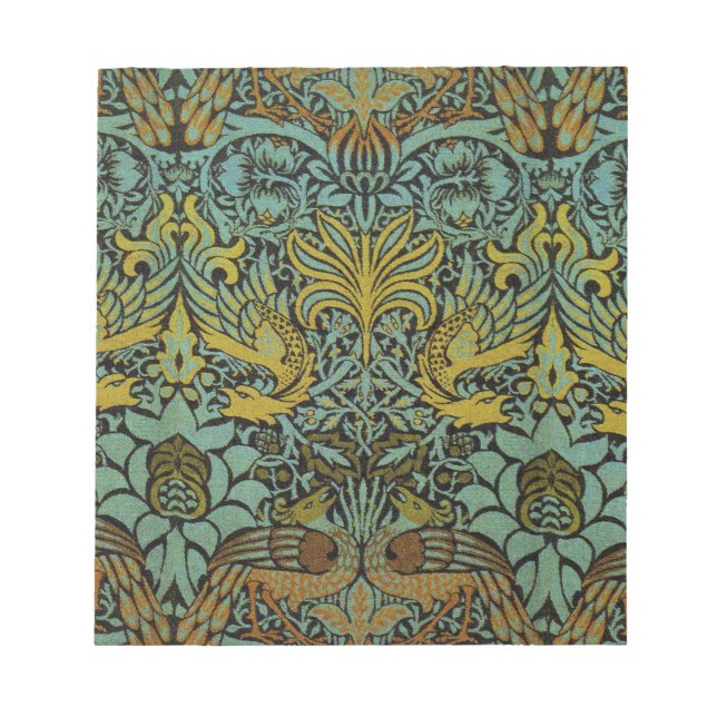 William Morris Peacock Dragon Tapet Anteckningsblock (Framsida)