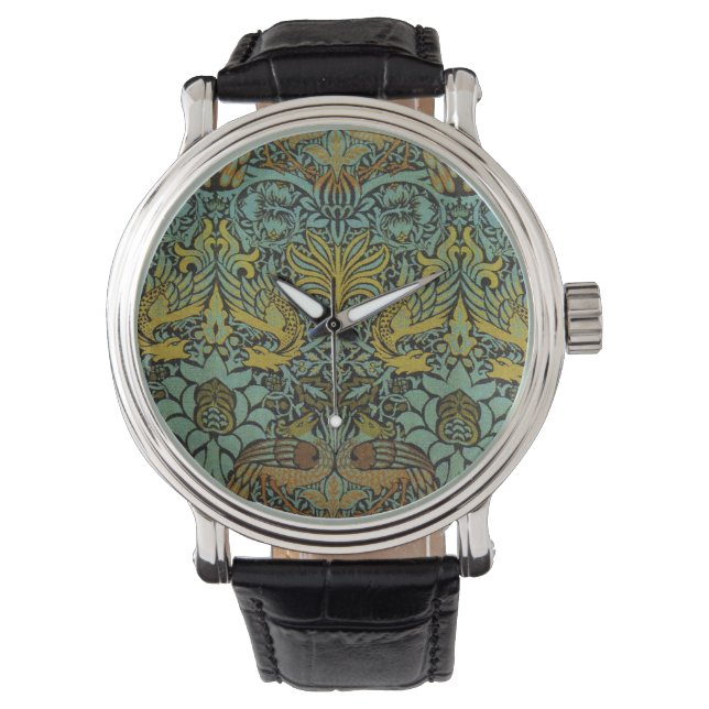 William Morris Peacock Dragon Tapet Armbandsur (Framsida)
