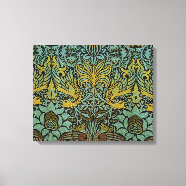 William Morris Peacock Dragon Tapet Canvastryck (Framsida)