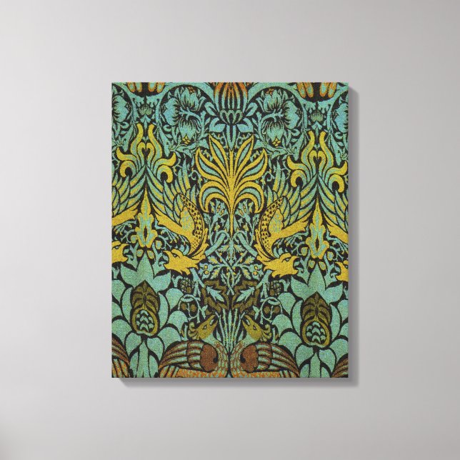 William Morris Peacock Dragon Tapet Canvastryck (Framsida)