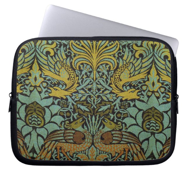 William Morris Peacock Dragon Tapet Laptop Sleeve (Framsidan)