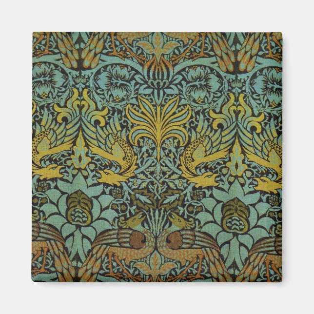 William Morris Peacock Dragon Tapet Magnet (Framsidan)