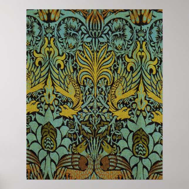 William Morris Peacock Dragon Tapet Poster (Framsidan)