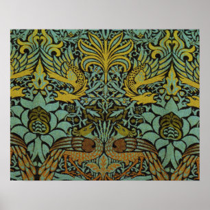 William Morris Peacock Dragon Tapet Poster