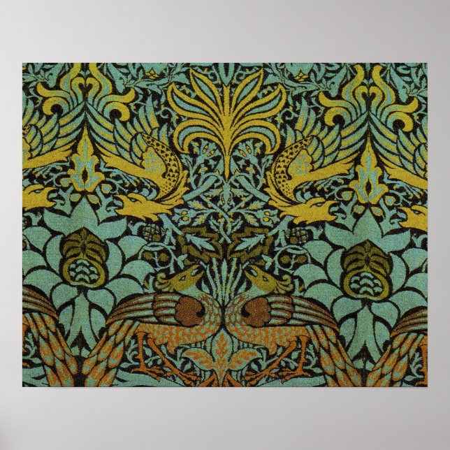 William Morris Peacock Dragon Tapet Poster (Framsidan)