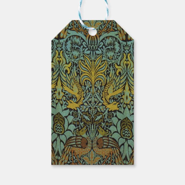 William Morris Peacock Dragon Tapet Presentetikett (Framsidan)