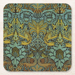 William Morris Peacock Dragon Tapet Underlägg Papper Kvadrat