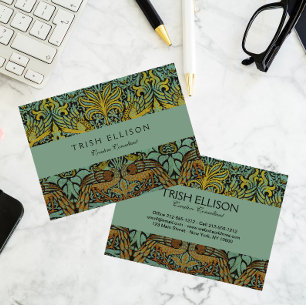 William Morris Peacock Dragon Tapet Visitkort