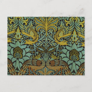 William Morris Peacock Dragon Tapet Vykort