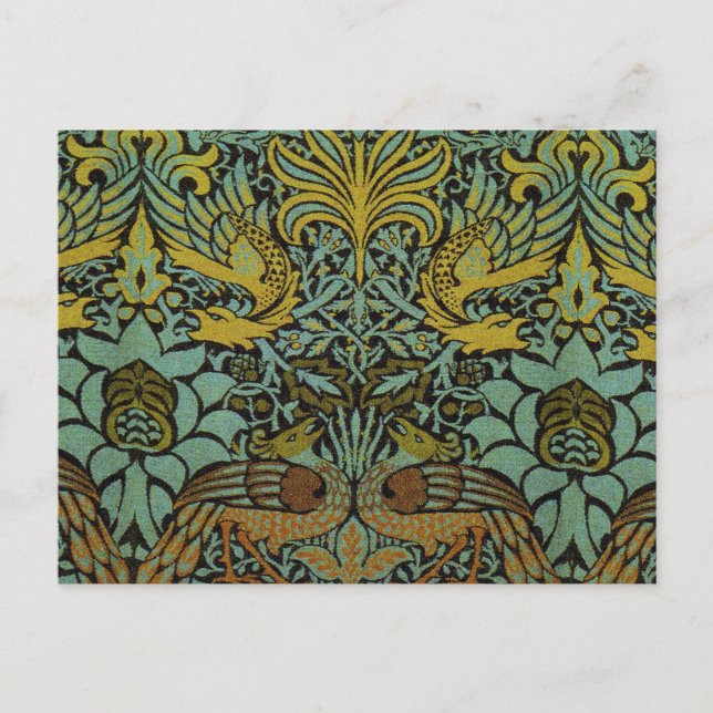 William Morris Peacock Dragon Tapet Vykort (Framsida)