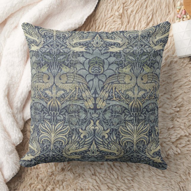 William Morris Peacock och Dragon Kudde (Filt)