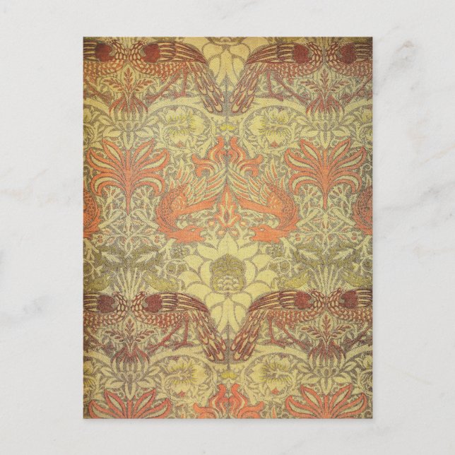 William Morris Peacock och Dragon Mönster Vykort (Framsida)