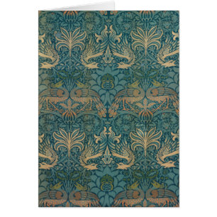 William Morris Peacock och Dragon Textile Design Hälsningskort