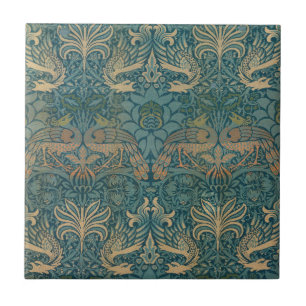 William Morris Peacock och Dragon Textile Design Kakelplatta