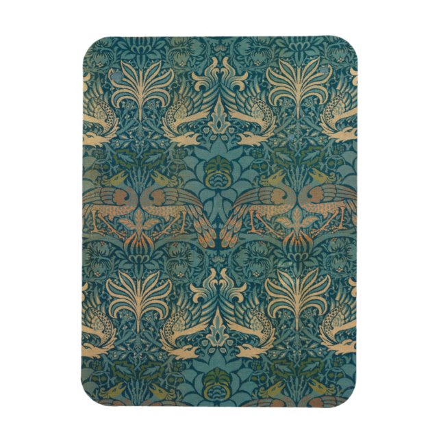 William Morris Peacock och Dragon Textile Design Magnet (Vertikal)