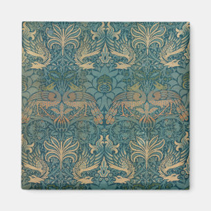 William Morris Peacock och Dragon Textile Design Magnet