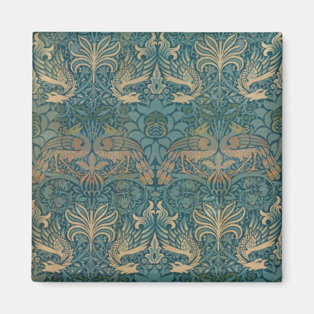William Morris Peacock och Dragon Textile Design Magnet (Framsidan)