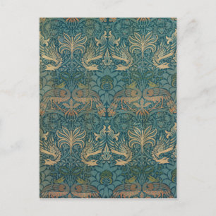 William Morris Peacock och Dragon Textile Design Vykort