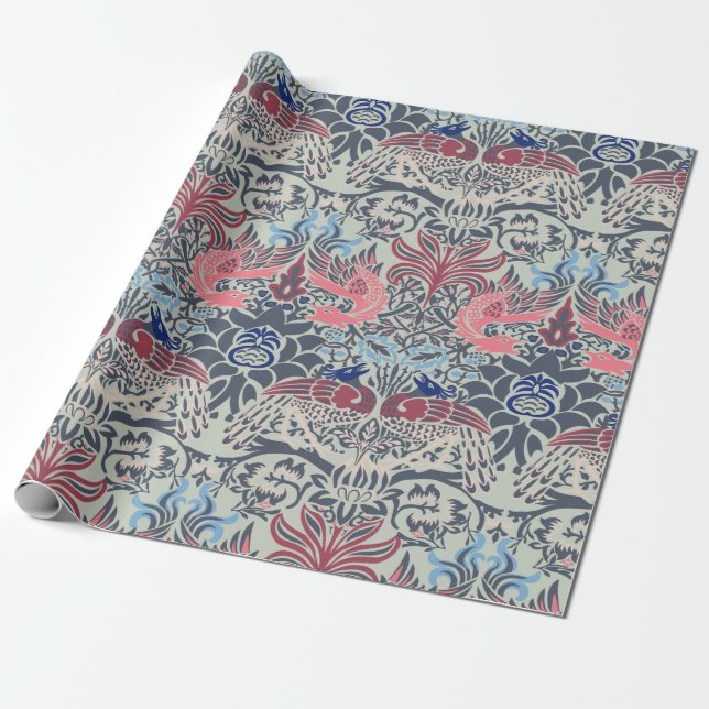 William Morris Peacock och Dragon Wrapping Papprar Presentpapper (Utrullad)