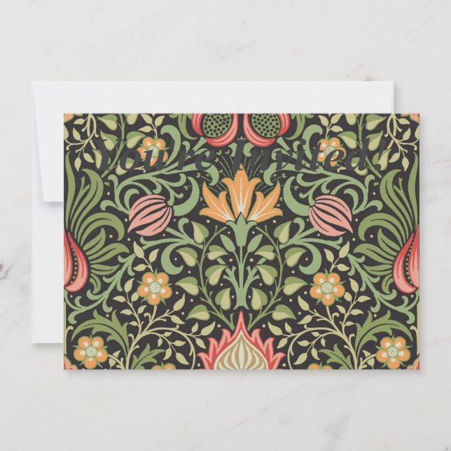 William Morris Persian Blommigt Antique Inbjudningar (Framsida)