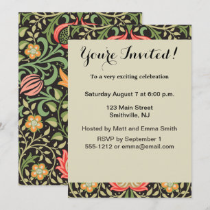 William Morris Persian Blommigt Antique Inbjudningar