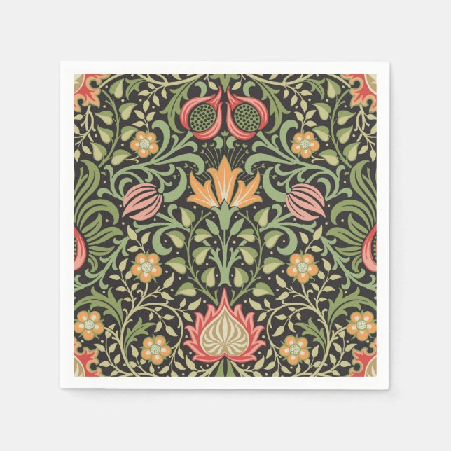 William Morris Persian Blommigt Antique Pappersservett (Framsidan)