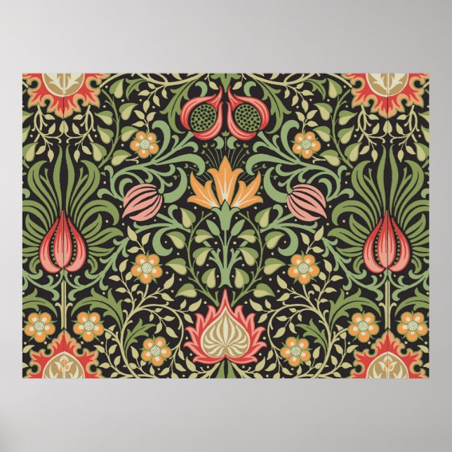 William Morris Persian Blommigt Antique Poster (Framsidan)