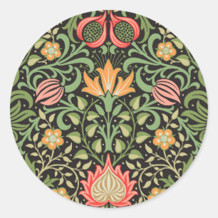 William Morris Persian Blommigt Antique Runt Klistermärke