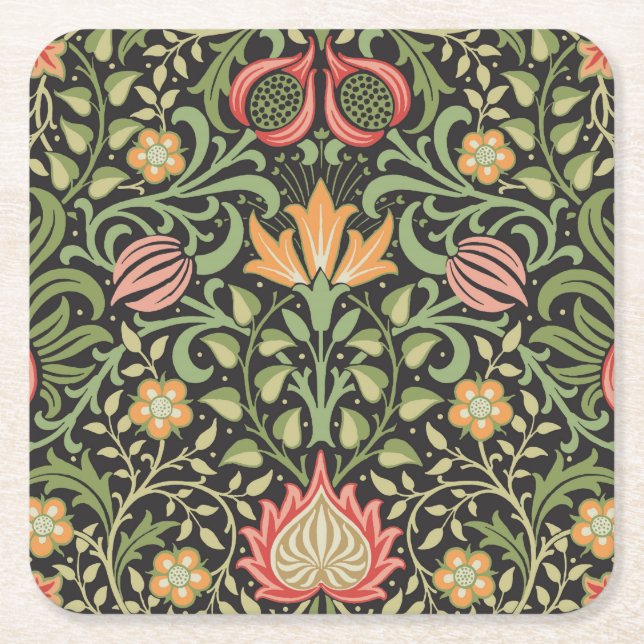 William Morris Persian Blommigt Antique Underlägg Papper Kvadrat (Framsidan)