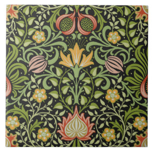 William Morris Persian Blommigt Botanical Design Kakelplatta