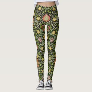 William Morris Persian Blommigt Botanical Design Leggings