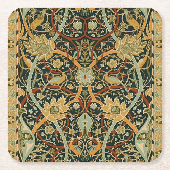 William Morris Persian Oriental Carpet Art Underlägg Papper Kvadrat (Framsidan)