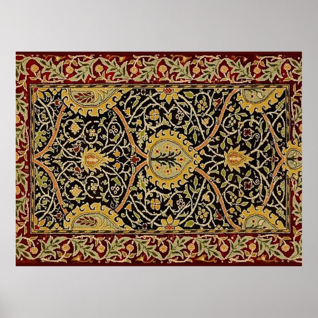 William Morris Persisk Matta Konsttryck Design Poster (Framsidan)