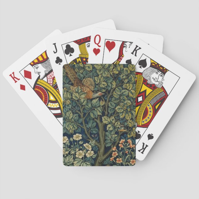 William Morris Pheasant Bird Träd Woodland Casinokort (Baksidan)