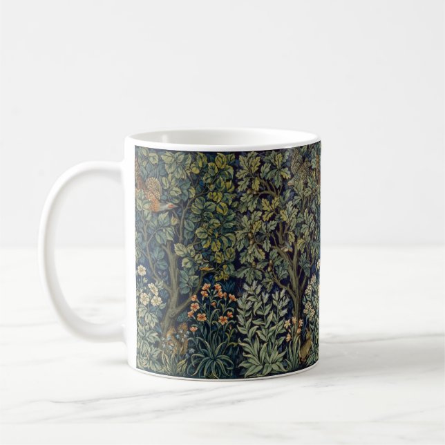 William Morris Pheasant Bird Träd Woodland Kaffemugg (Vänster)