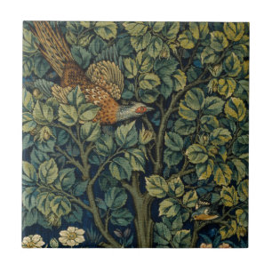 William Morris Pheasant Bird Träd Woodland Kakelplatta